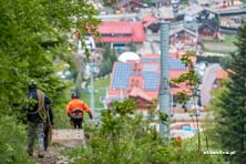 Śmigłowiec nad Szczyrkiem - budowa nowej kolei
