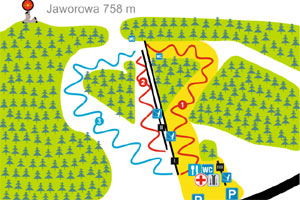 Mapa tras narciarskich ośrodka Czarnów Czarnów Ski