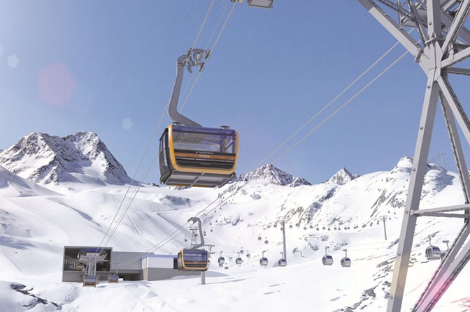 Nowa kolej gondolowa 3S Eisgratbahn na Lodowiec Stubai Nowa kolej gondolowa 3S Eisgratbahn na Lodowiec Stubai