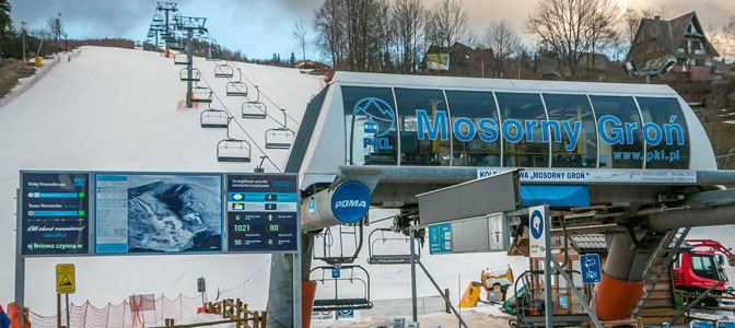 Mosorny Groń od sobity czynny dla narciarzy Mosorny Groń od sobity czynny dla narciarzy