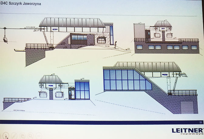 Nowa 4-os. kolej linowa firmy Leitner w Szczyrku - górna stacja Nowa 4-os. kolej linowa firmy Leitner w Szczyrku - górna stacja